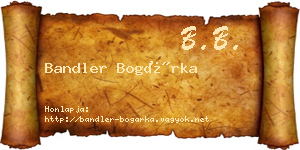 Bandler Bogárka névjegykártya